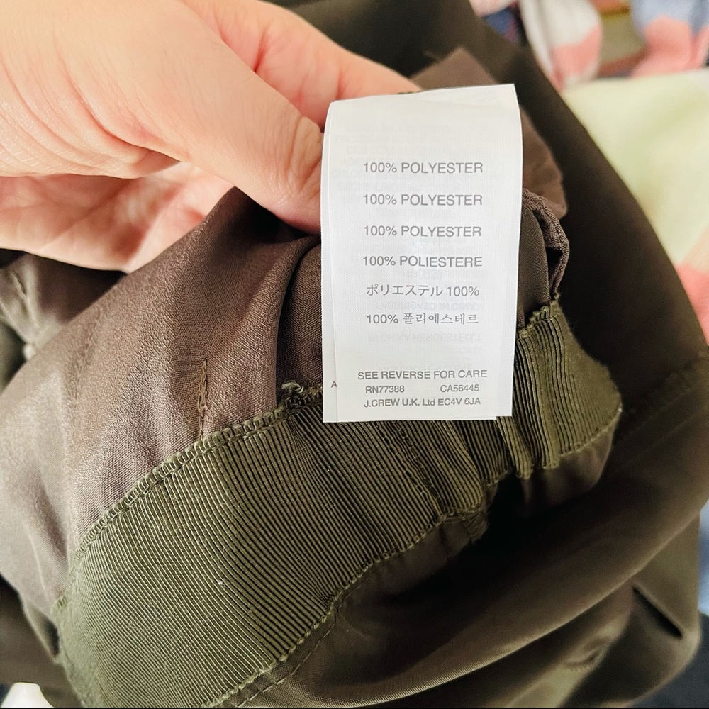 J. Crew Olive Green Sleeveless Trench Jumpsuit - Picture 10 of 11
